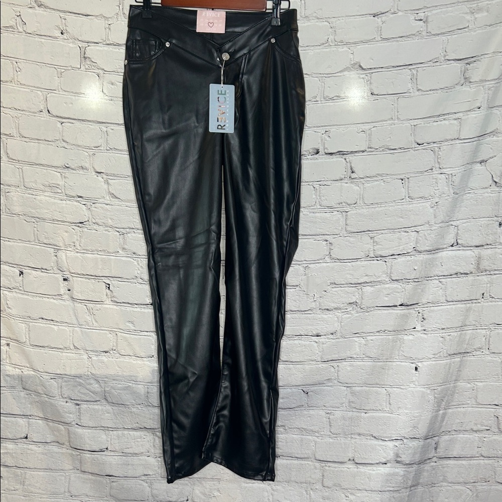 Revice Black Faux Leather Pants Size 30 Brand New W/Tags